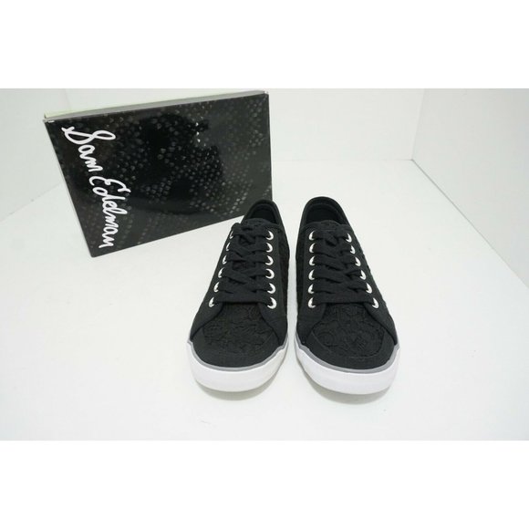 Sam Edelman Haylie Black Lace Suede Women's Lace Up Flats Sneakers US 8 - Picture 6 of 9